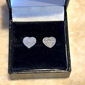 Tiffany & Co. Heart Tag Stud Earrings in Silver, Mini